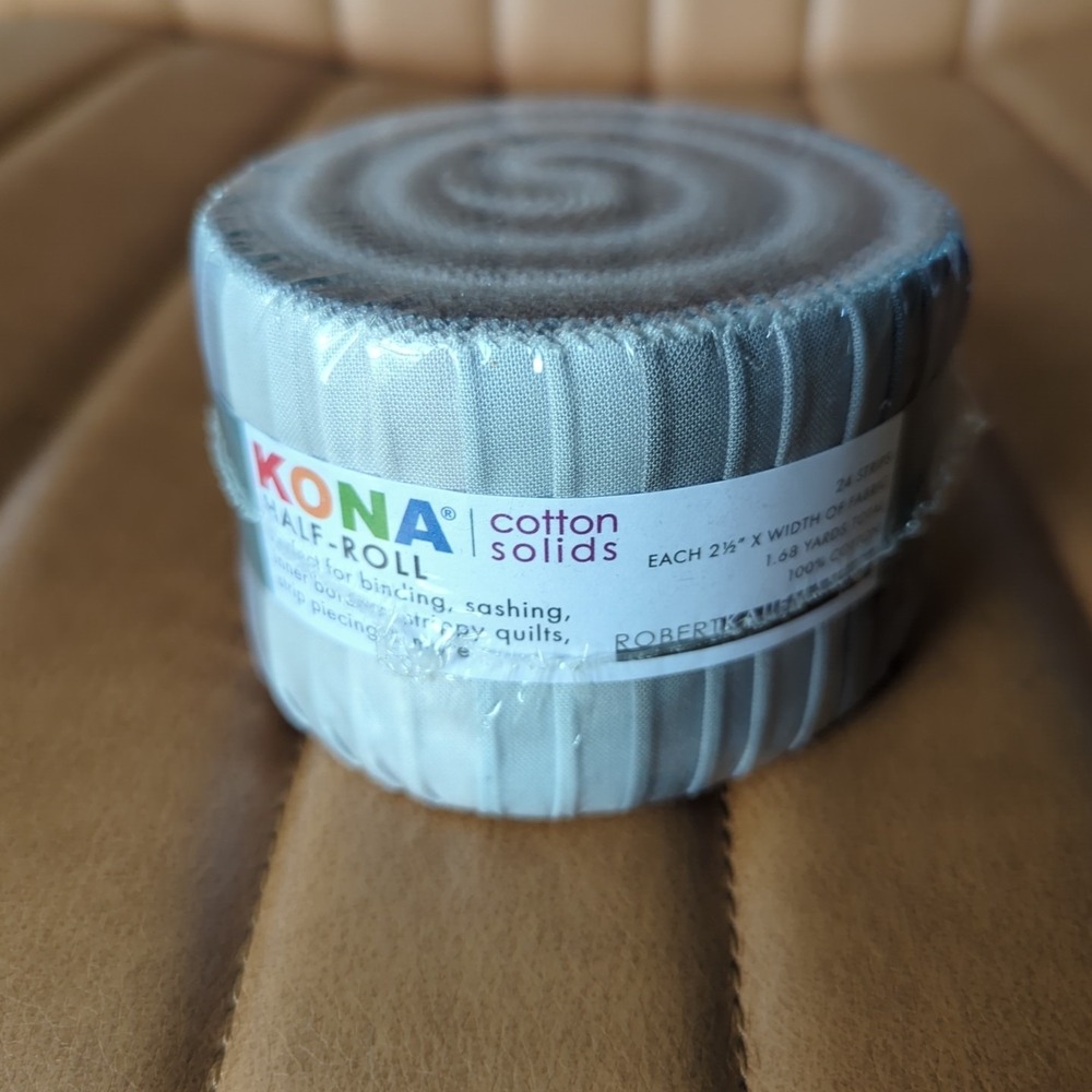 HARDER‎ TO FIND  KONA COTTON SOLIDS Stormy Skies HALF-ROLL - NEW! Gray 2018